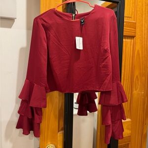 Red long sleeve top